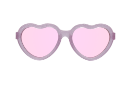 BABIATORS Original Heart Sparkles Squad, lustrzane okulary przeciwsłoneczne, różowy brokat, 3-5 lat