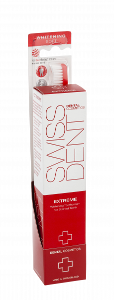 SWISSDENT DUO EXTREME podwójny zestaw (pasta, 50 ml +gratis szczoteczka Whitening gratis w stojaku)