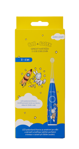 Bob i Bobek soniczna szczoteczka dla najmłodszych 0-6 lat z nadrukiem astronauty i wygodnym ładowaniem USB