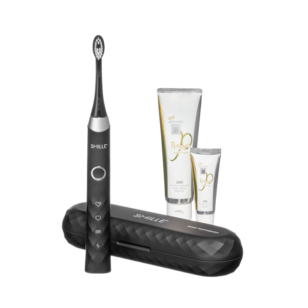 SMILLE Sonic Brush - Premium soniczna szczoteczka z włóknami SANGI, czarny