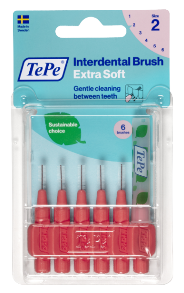 TePe Extra soft szczoteczki międzyzębowe 0,5 mm, jasno czerwone, 6 szt.