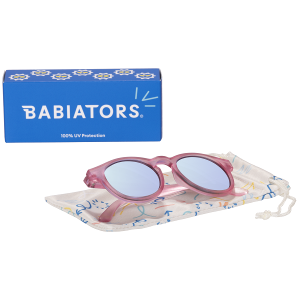 BABIATORS Keyhole Fuchsia Haze, okulary przeciwsłoneczne lustrzane różowe, 3-5 lat