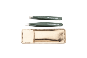 Tweezerman Enchanted Garden Lash Mini Tweezer Set, limitowany zestaw mini pęset w etui, różowe złoto