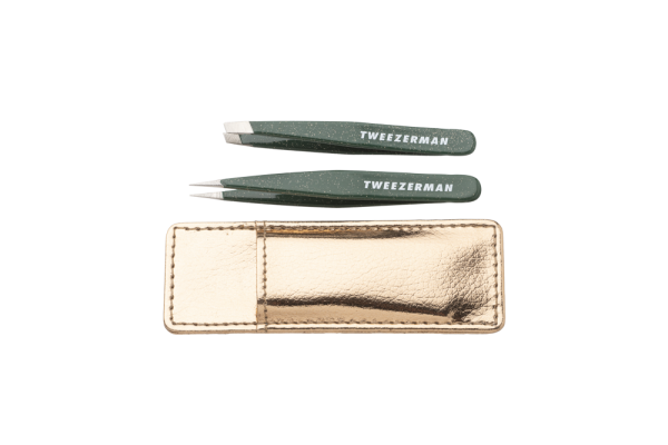 Tweezerman Enchanted Garden Lash Mini Tweezer Set, limitowany zestaw mini pęset w etui, różowe złoto