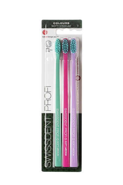SWISSDENT COLOURS szczoteczki do zębów Soft-Medium (2+1 za darmo) - ART BASEL