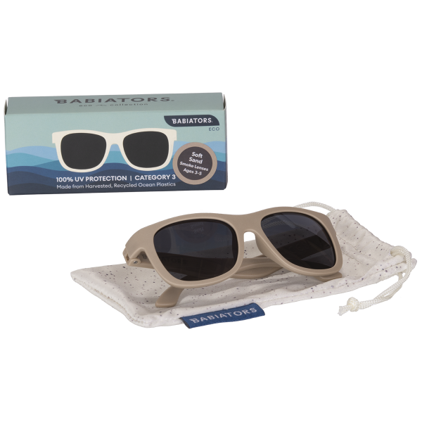 BABIATORS Eco Collection Navigator Soft Sand, okulary przeciwsłoneczne w kolorze piaskowym, 3-5 lat