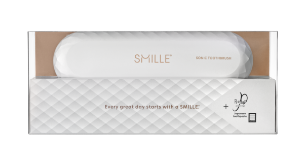 SMILLE Sonic Brush - Premium soniczna szczoteczka z włóknami SANGI, biały