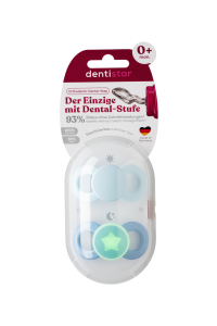 Dentistar Day & Night Soother, smoczek na dzień i na noc, 0-6 miesięcy, niebieski