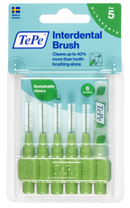 TePe Original szczoteczki międzyzębowe z bioplastiku 0,8 mm, zielone, 6 szt.