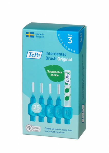 TePe Original szczoteczki międzyzębowe z bioplastiku 0,6 mm, niebieskie, 25 szt.