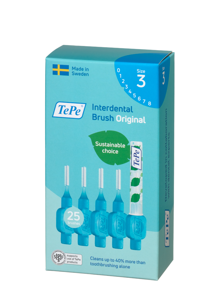TePe Original szczoteczki międzyzębowe z bioplastiku 0,6 mm, niebieskie, 25 szt.