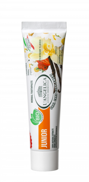 L'Angelica Junior truskawkowa pasta do zębów dla dzieci bez fluoru, 50 ml