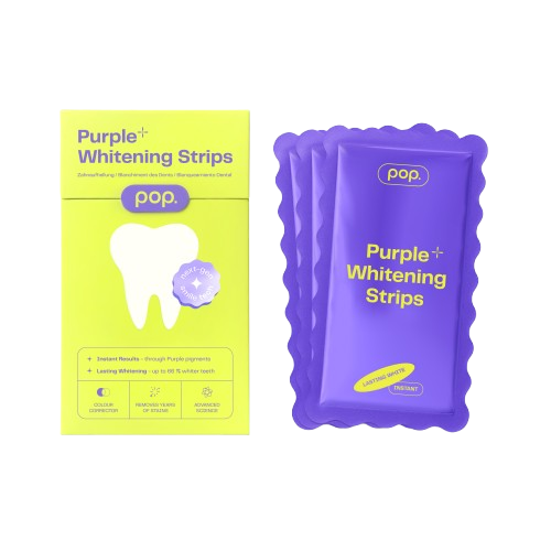 Pop Purple Whitening Strips, paski wybielające neutralizujące żółty odcień, 10 szt.