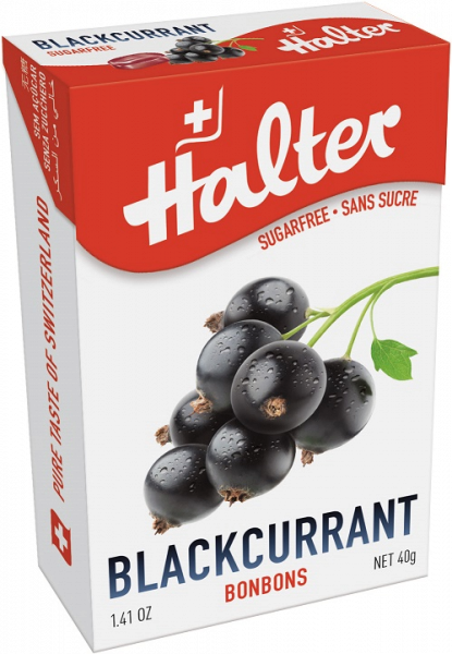 Halter Czarna porzeczka (Blackcurrant) cukierki, 40 g