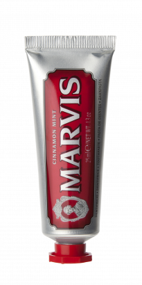Marvis MARVIS Cinnamon Mint pasta do zębów z fluorem, cynamonowa mięta, 25 ml — Składniki i ocena
