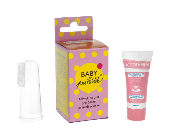 Paluszek dla niemowląt + Buccotherm BIO żel do masażu dla niemowląt, 8 ml gratis