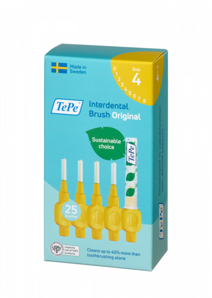 TePe Original szczoteczki międzyzębowe z bioplastiku 0,7 mm, żółte, 25 szt.