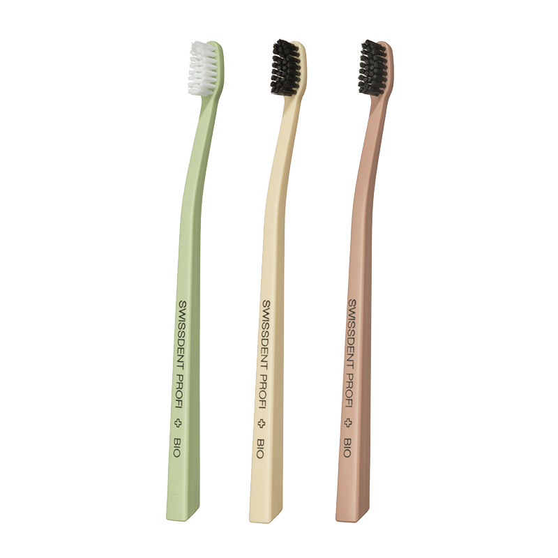SWISSDENT BIO szczoteczka do zębów (2+1 gratis) pistacjowa, bananowa, pudrowa