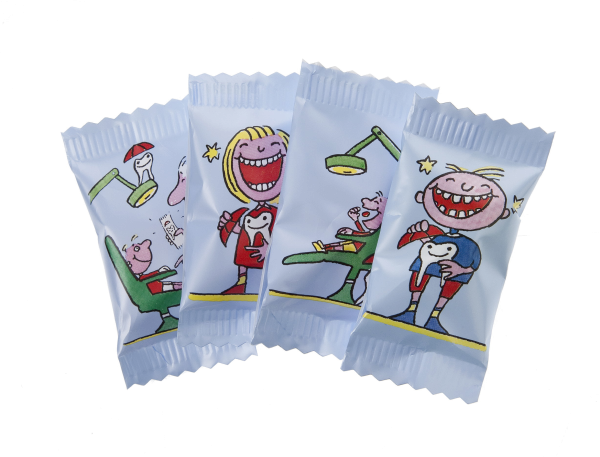 Halter mix z motywami stomatologicznymi indywidualnie owinięte cukierki, 500 szt.