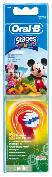 Oral-B wymienne głowice Stages Mickey EB10-2, 2 szt.