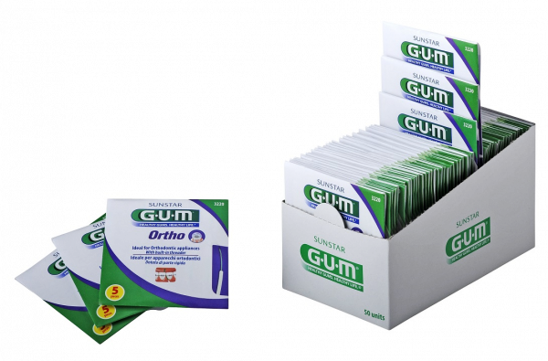 GUM ORTHO FLOSS – superfloss do czyszczenia aparatów ortodontycznych, 5 szt.