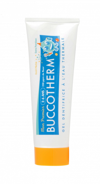 Buccotherm żelowa pasta do zębów dla dzieci od 2 do 6 lat, brzoskwinia, 50 ml