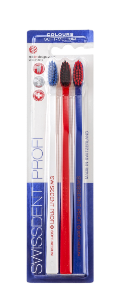 SWISSDENT COLOURS szczoteczki do zębówy Soft-Medium (2+1 za darmo) - LAUSANNE