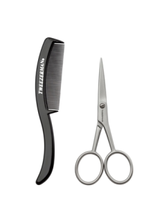 Tweezerman GEAR Moustache Scissors & Comb grzebień i nożyczki do modelowania wąsów