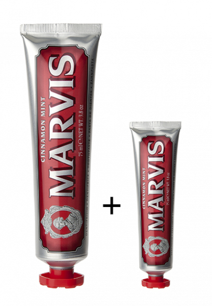 MARVIS Cinnamon Mint pasta do zębów, cynamonowa mięta 75 ml + Marvis pasta do zębów 25 ml o wartości 11,90 zł GRATIS