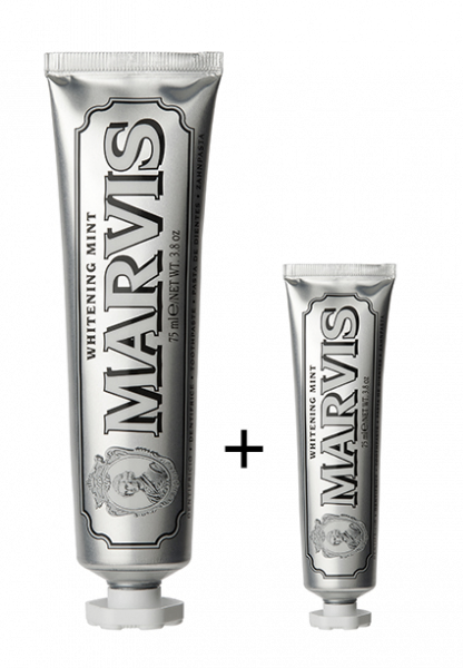 MARVIS Whitening Mint pasta do zębów, wybielająca mięta, 75 ml + Marvis pasta do zębów 25 ml o wartości 13,90 zł GRATIS