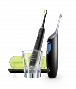 Philips Sonicare DiamondClean Black szczoteczka elektryczna soniczna + Philips Sonicare AirFloss Ultra Black HX8491/03