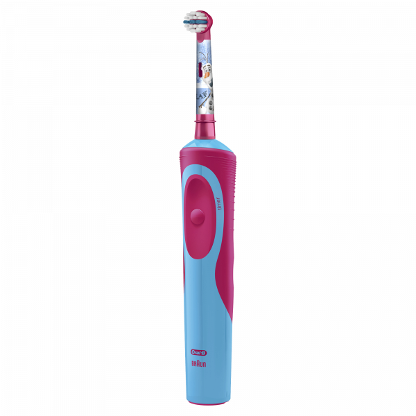 Oral-B Vitality KIDS Frozen elektryczna szczoteczka dla dzieci + pudełko z kredkami z motywem Krainy Lodu