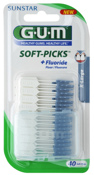 GUM Soft-Picks szczoteczka międzyzębowa do masażu z fluorkami Large, ISO 4 (40 szt.)