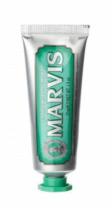 Marvis MARVIS Classic Strong Mint pasta do zębów z fluorem, klasyczna mięta, opakowanie podróżne, 25 ml — Składniki i ocena