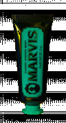 MARVIS Classic Strong Mint pasta do zębów bez fluoru, klasyczna mięta, opakowanie podróżne, 25 ml