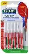 GUM TRAV-LER, ISO 1, przepustowość 0,8 mm, cylindryczne, 6 szt. + 6 nakładek