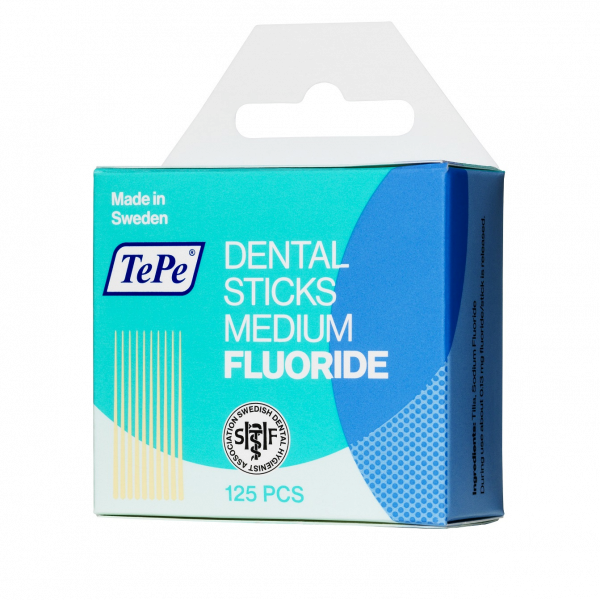 TePe Wykałaczki lipowe, średnie, fluoryzowane, cienkie, 125 szt