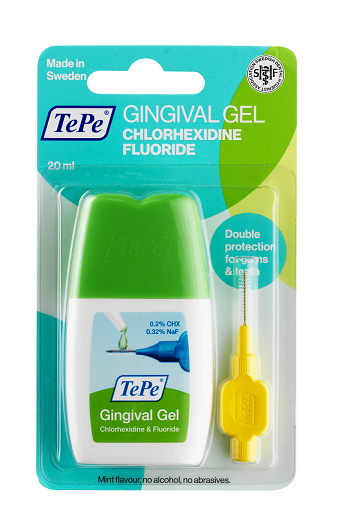 TePe Żel Gingival do szczoteczek międzyzębowych, z chlorheksydyną, 20 ml + 1 wzór szczoteczki międzyzębowej