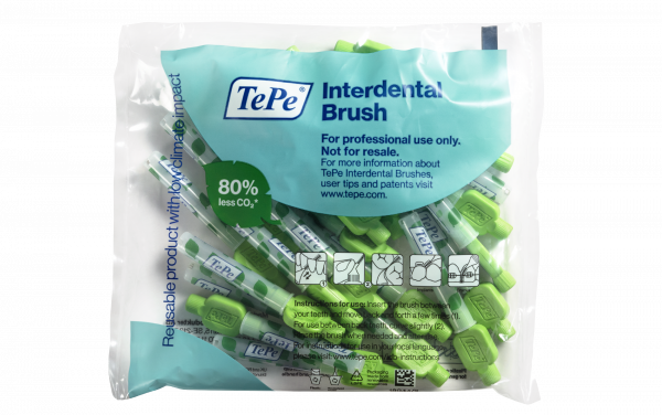 TePe Original szczoteczki międzyzębowe z bioplastiku 0,8 mm, zielone, 25 szt.