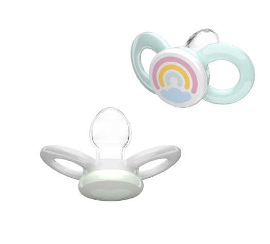 Dentistar smoczki ortodontyczne 0-6 miesięcy, szaro-zielone