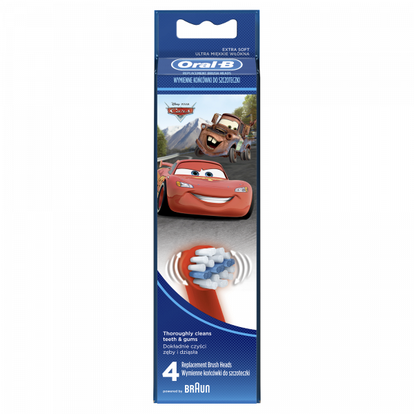 Oral-B Vitality KIDS Cars szczoteczki zastępcze, 4 szt.