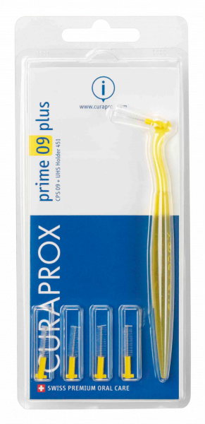 Curaprox CPS 09 prime plus  - 1 op. zawiera 5 szczoteczek CPS 09 + 1 uchwyt UHS 451