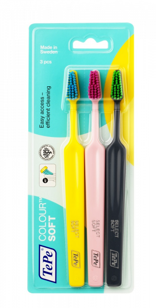 TePe Select Colour soft, zestaw szczoteczek do zębów, 2+1 gratis