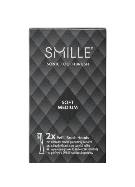 SMILLE Sonic Brush, końcówki zapasowe, czarne, 2 szt.