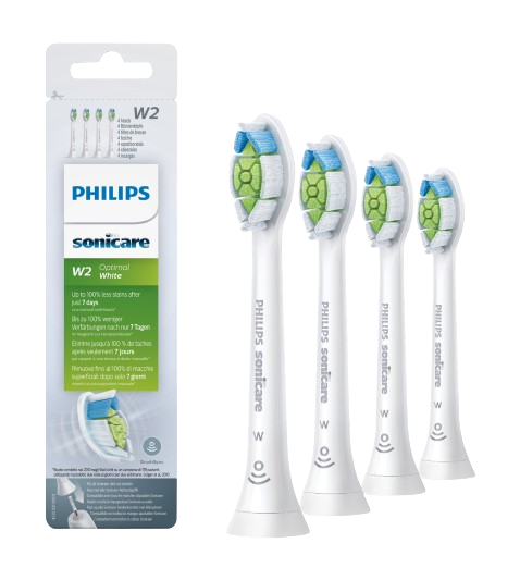 Philips Sonicare W Optimal White HX6064/10, Końcówki do szczoteczki elektrycznej, 4 szt.