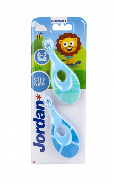 Jordan Step 1 szczoteczka dla niemowlaków (0-2 lata), korzystne opakowanie 2 sztuki
