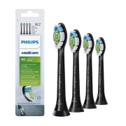 Philips Sonicare W Optimal White Black HX6064/11, Końcówki do szczoteczki elektrycznej, 4 szt.