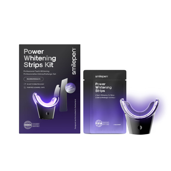 Smilepen Power Whitening Strips Kit, siedmiodniowa intensywna kuracja wybielająca z akceleratorem LED