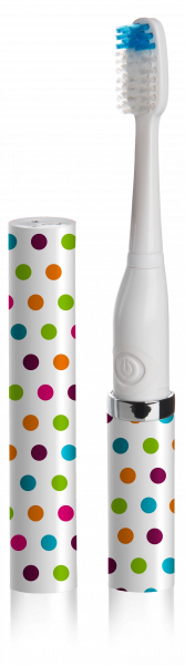 Violife Slim Sonic soniczna szczoteczka na baterie, kolorowe kropki – CONFETTI