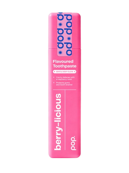 Pop Berry-licious, wybielająca pasta do zębów o smaku malinowo-miętowym, 75 g